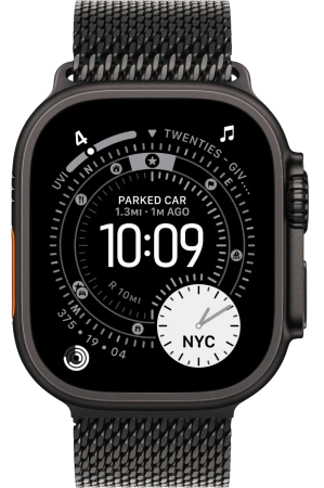 Apple Watch Series Ultra 3 49mm Black Titanium Case with Black Titanium Milanese Loop M